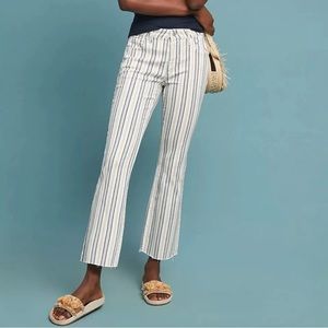 Pilcro and the Letterpress Striped Ankle Jeans - White and Blue